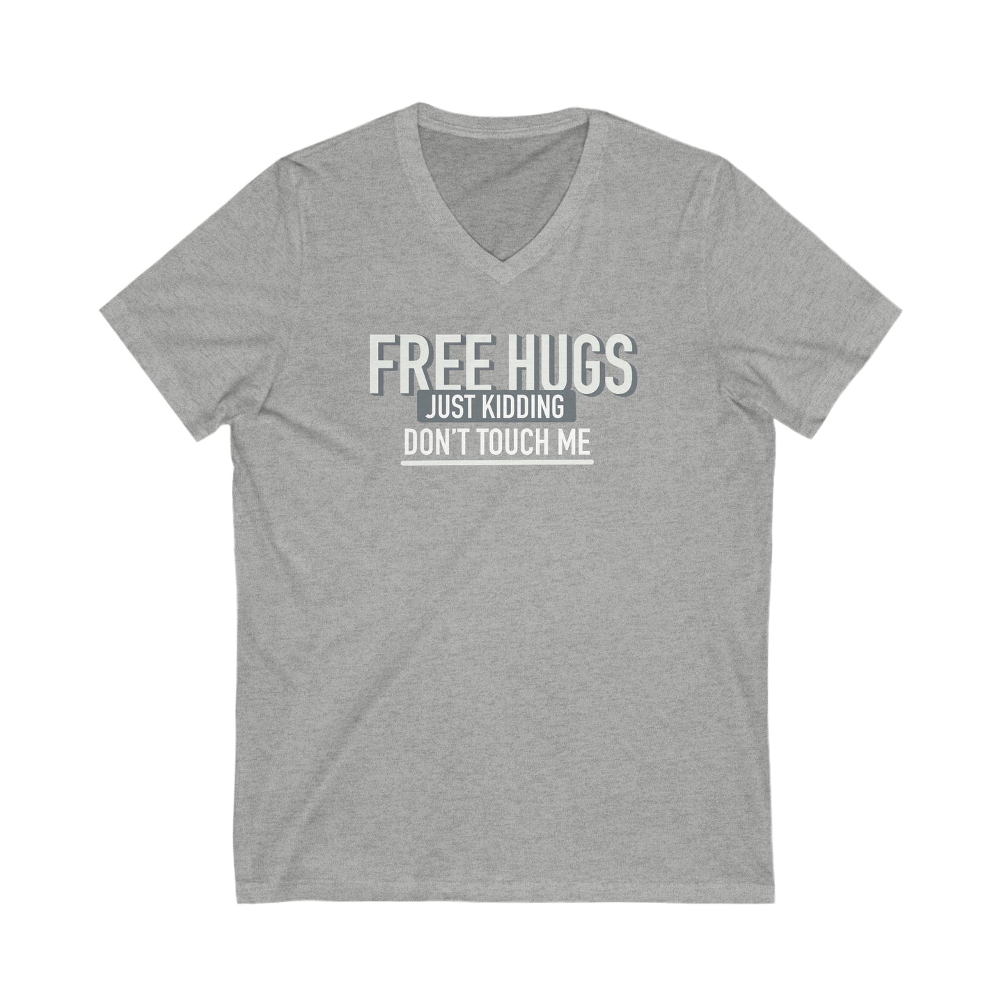 Free Hugs JK Don't Touch Me - V-Neck Tee B/W