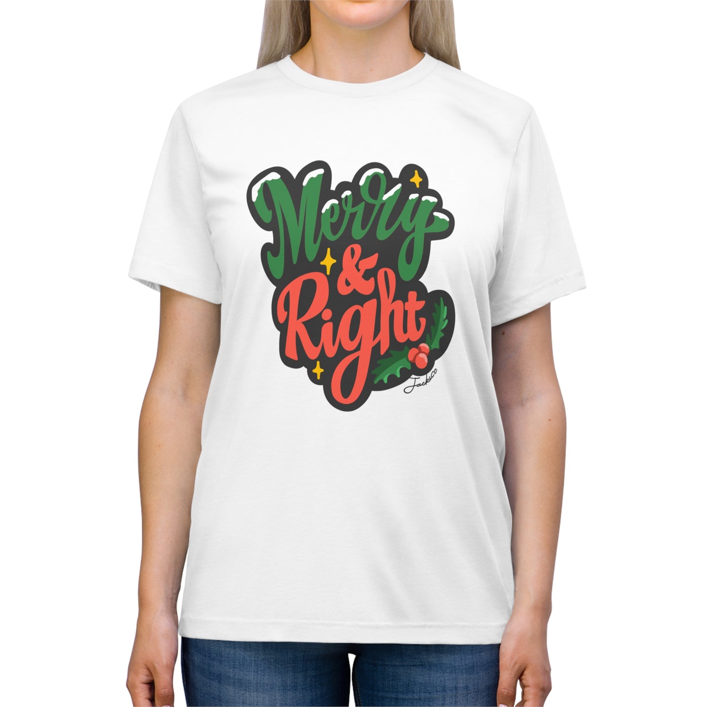 Merry & Right Unisex Triblend Tee for Holiday Cheer