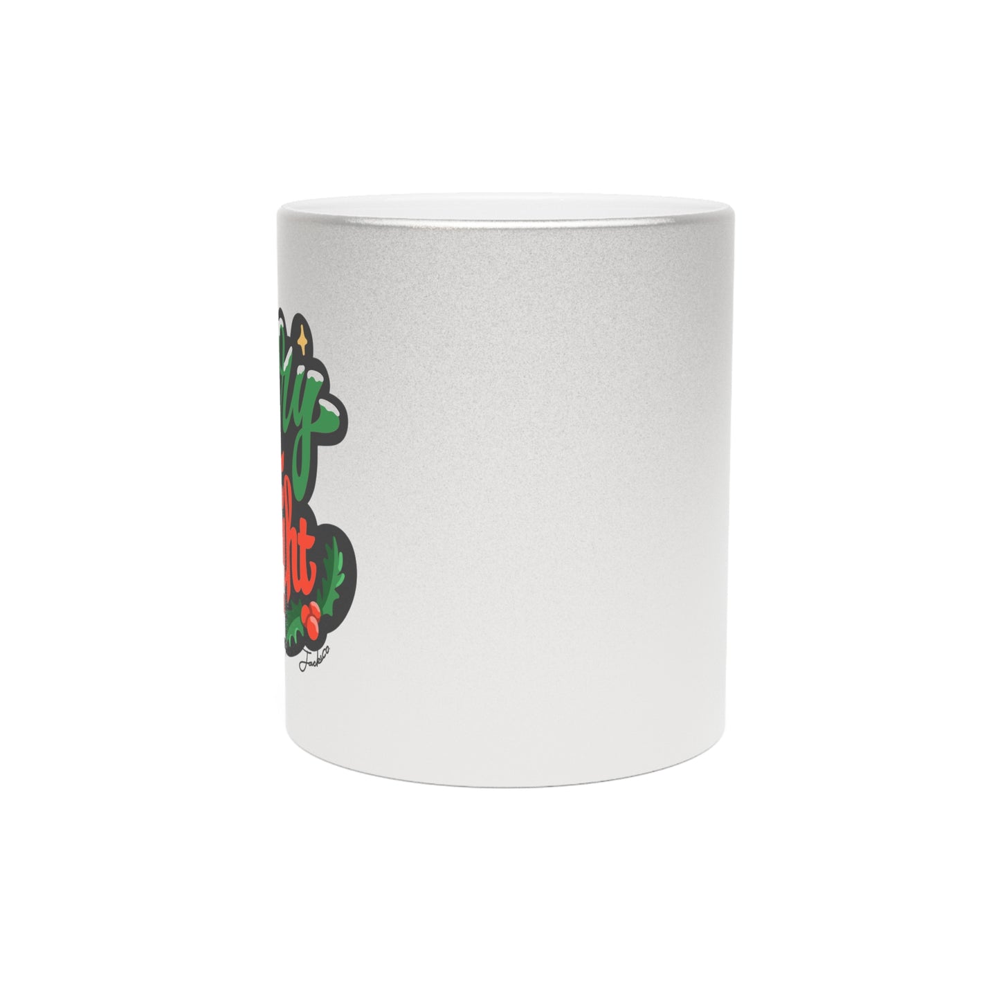 Merry & Right Metallic Mug for Holiday Cheers