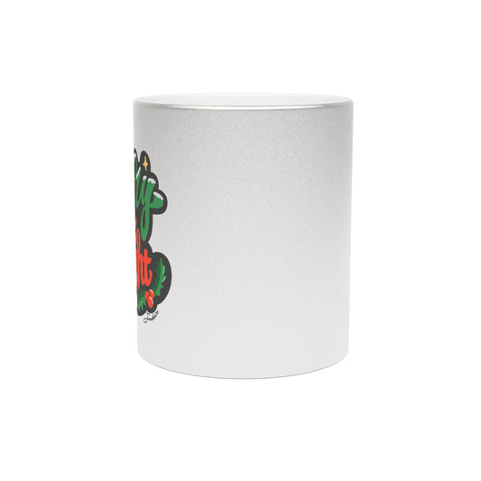 Merry & Right Metallic Mug for Holiday Cheers