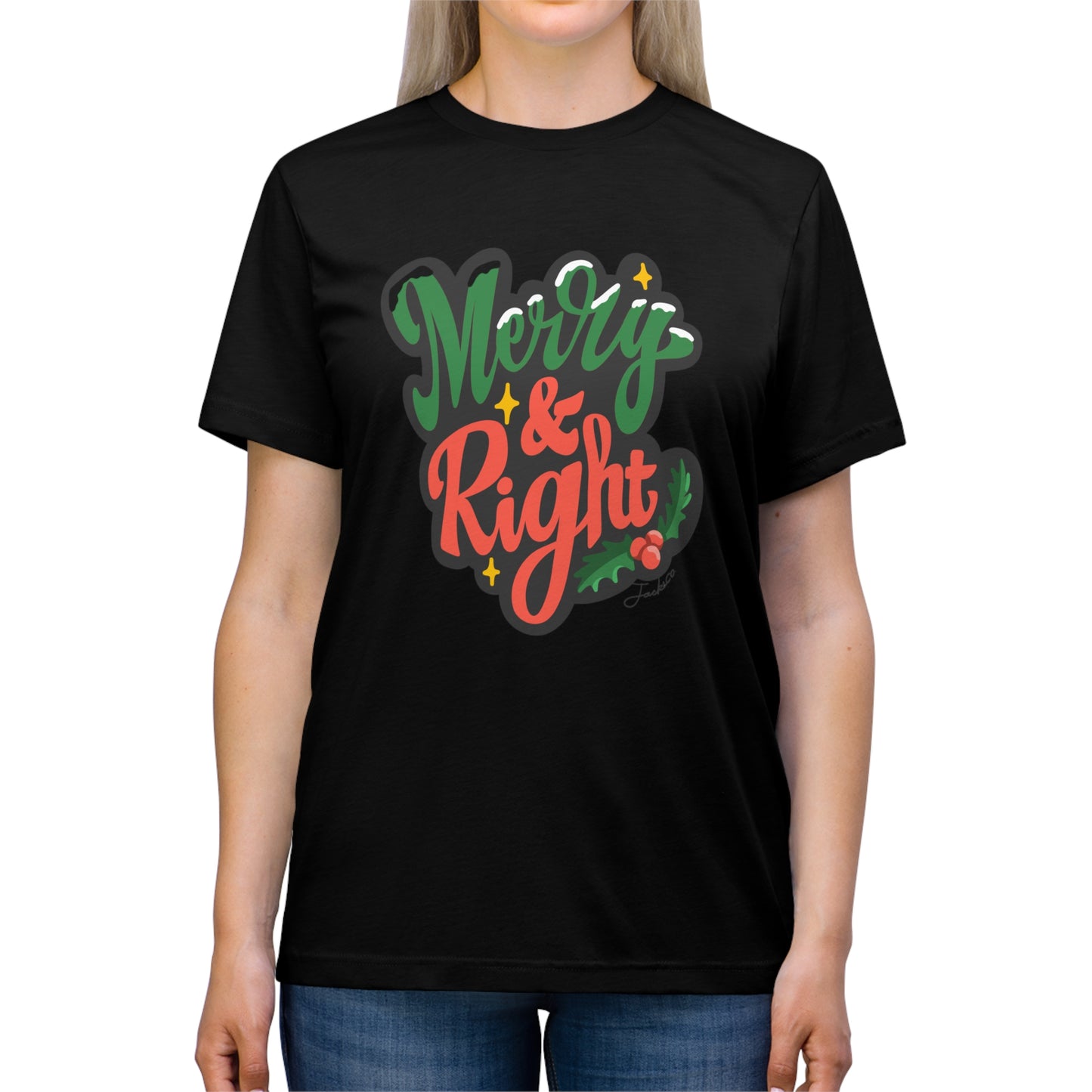 Merry & Right Unisex Triblend Tee for Holiday Cheer